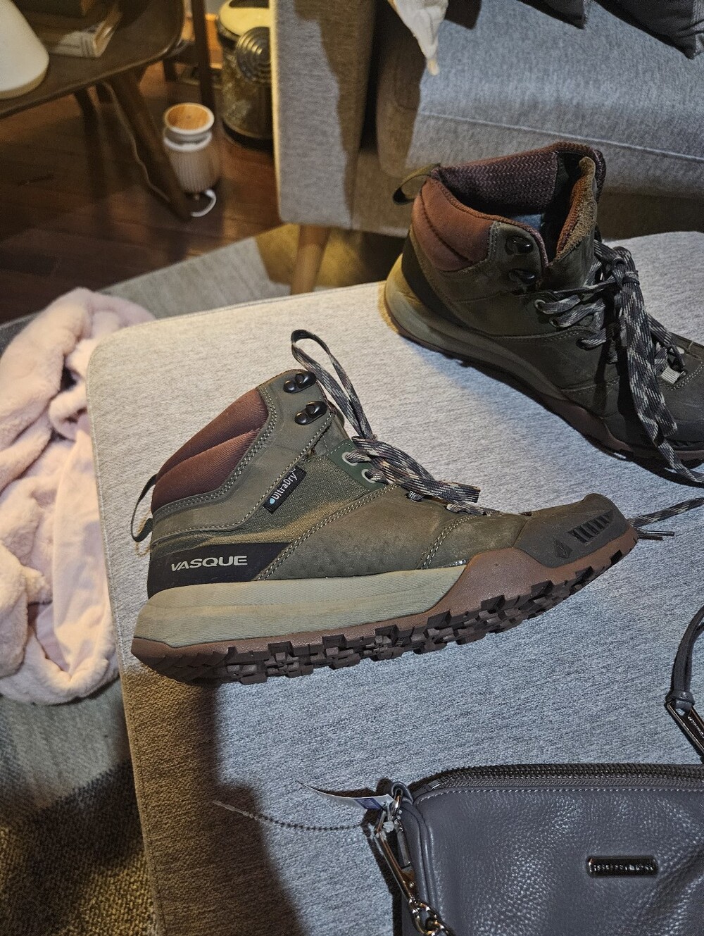 Vasque Olive and Brown Waterproof Hiking Boots Size 9